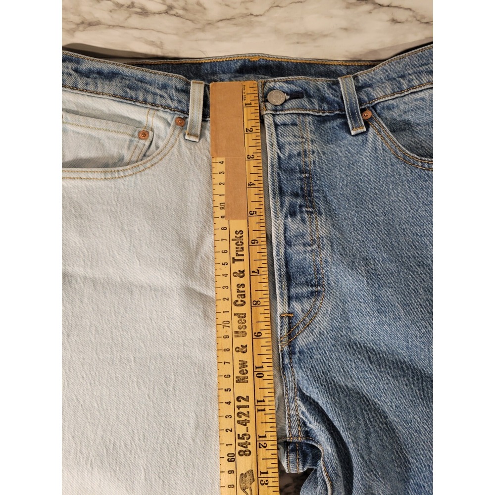 Levis 501 Mens Colorblock Crop Jeans Sz W32-L26 Style 362000214 Waterless - Picture 9 of 11